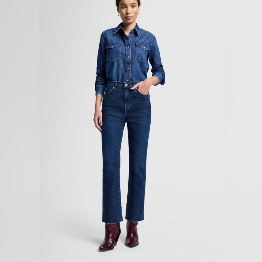 7 For All Mankind Dark Blue Luxe Vintage high waist slim kick